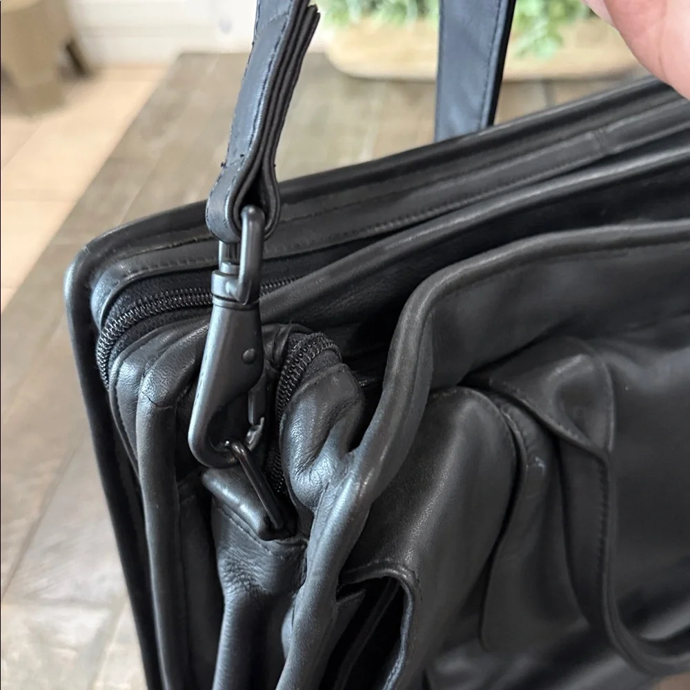VTG Franklin Quest 1465-6117 Full Grain Nappa Leather Briefcase Black - Korea